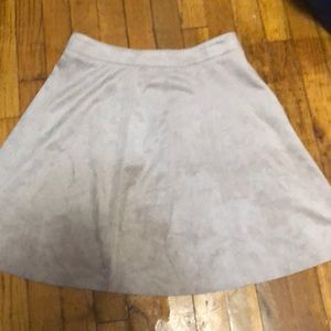 Faux Suede Taupe Skater Skirt